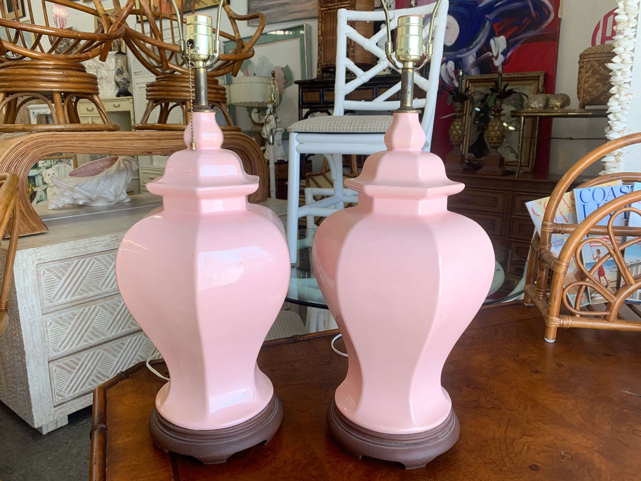 pink ginger jar lamp