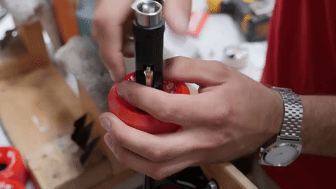 Spinning a skateboard wheel with bearing spacers installed