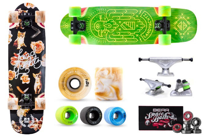 The components of the Landyachtz Dinghy.