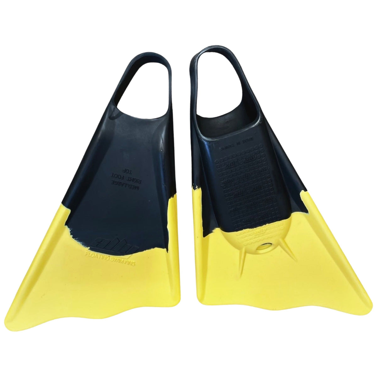 Ally Floating Swim Fins- Black/Yellow - 662 | 662 Bodyboard Shop