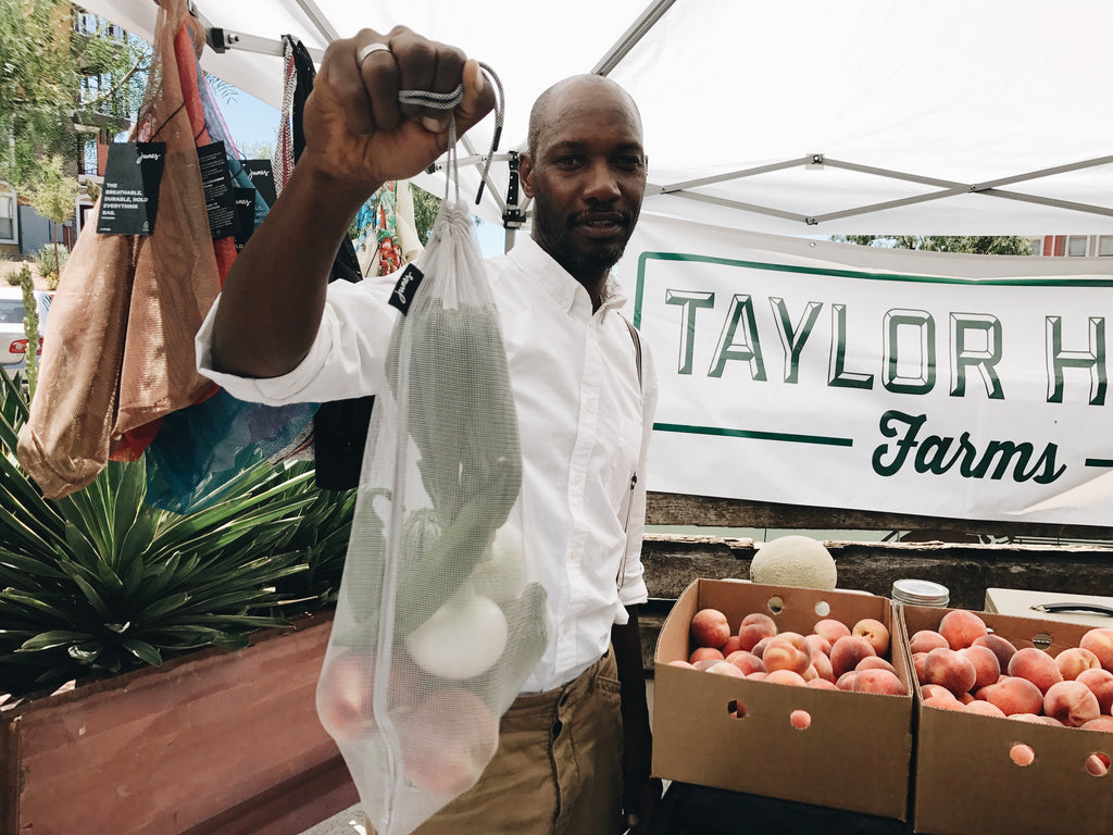 Shahid from Taylor Hood Farms filled the Junes Carry-All with fresh local veggies