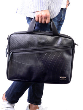 SEAL Slim Recycled Tire Tube Briefcase with Expandable Function