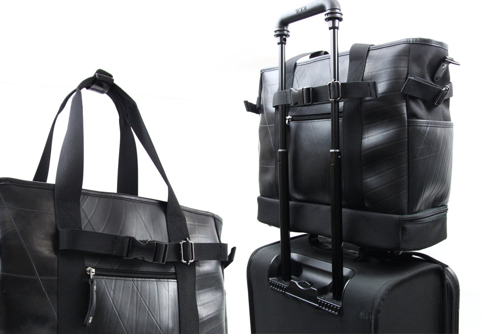 SEAL Recycled Tire Tube Made In Japan Weekender Tote With Shoe Compartment PS060 Luggage Compatible