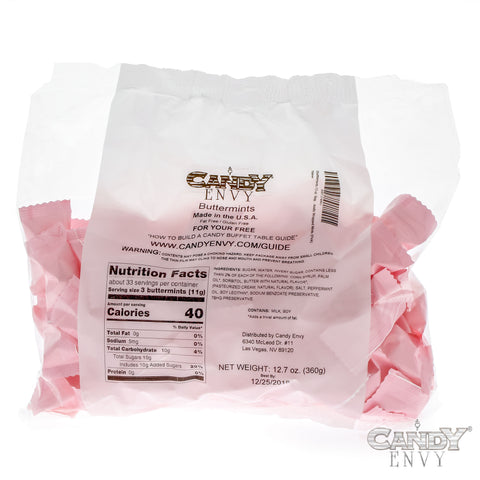 Candy Envy Buttermints, Pink with Nutritional Information and Best By Date