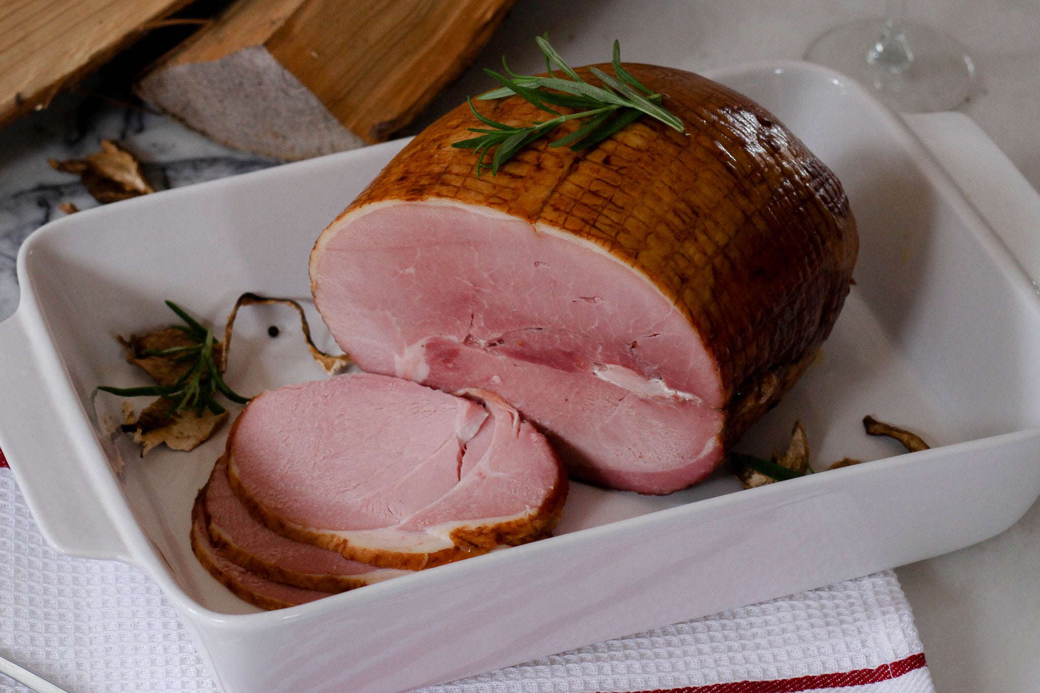 dry cured half smoked ham