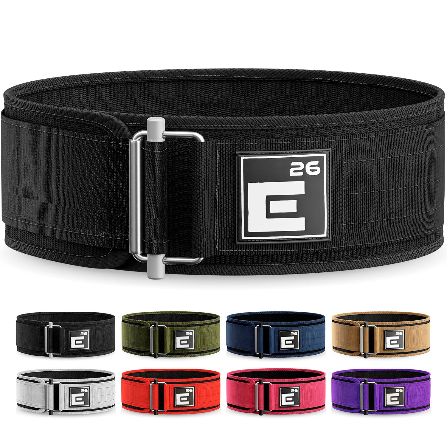 Element 26 Weightlifting Belt Self-Locking, Unisex, Adjustable & Nylon Fabric, Support Accessory, Lifetime 8 Colors Available