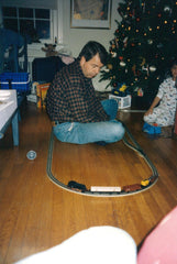 Peter with his first Train Set, Christmas 1994
