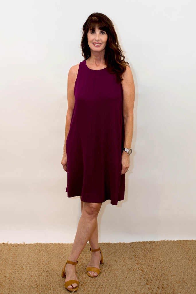 eileen fisher silk georgette crepe dress