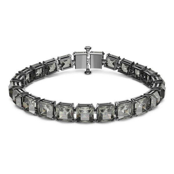 MILLENIA GREY BRACELET, SQUARE CUT, RUTHENIUM PLATED