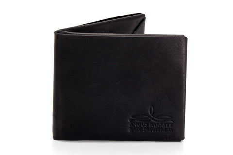 Angus Barrett The Mick Kangaroo Leather Bi-Fold Wallet in Black
