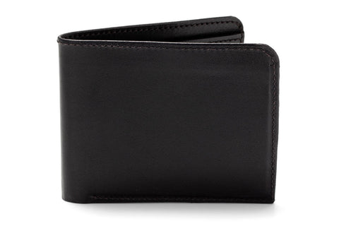 Angus Barrett's Classic Bi-Fold Wallet - Black Kangaroo Leather