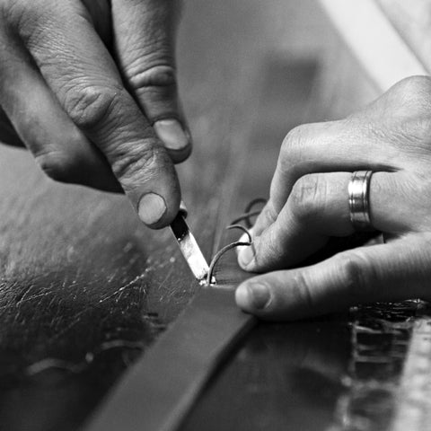 Edging leather belts - Angus Barrett Saddlery