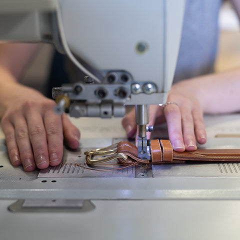 Sewing on the buckles and keepers