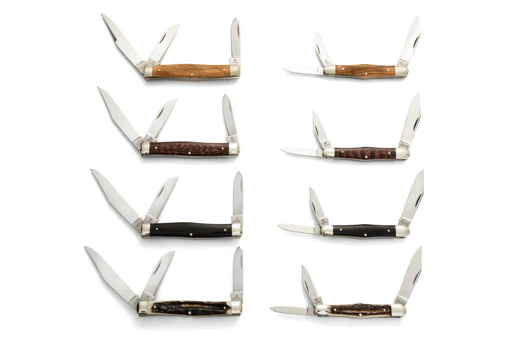 Robert Klaas knives made exclusively for Angus Barrett available with genuine stag horn or wood handles