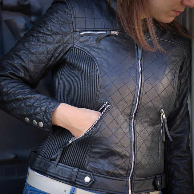 First Manufacturing Quilted Leather Jacket - Black – Perth County Moto