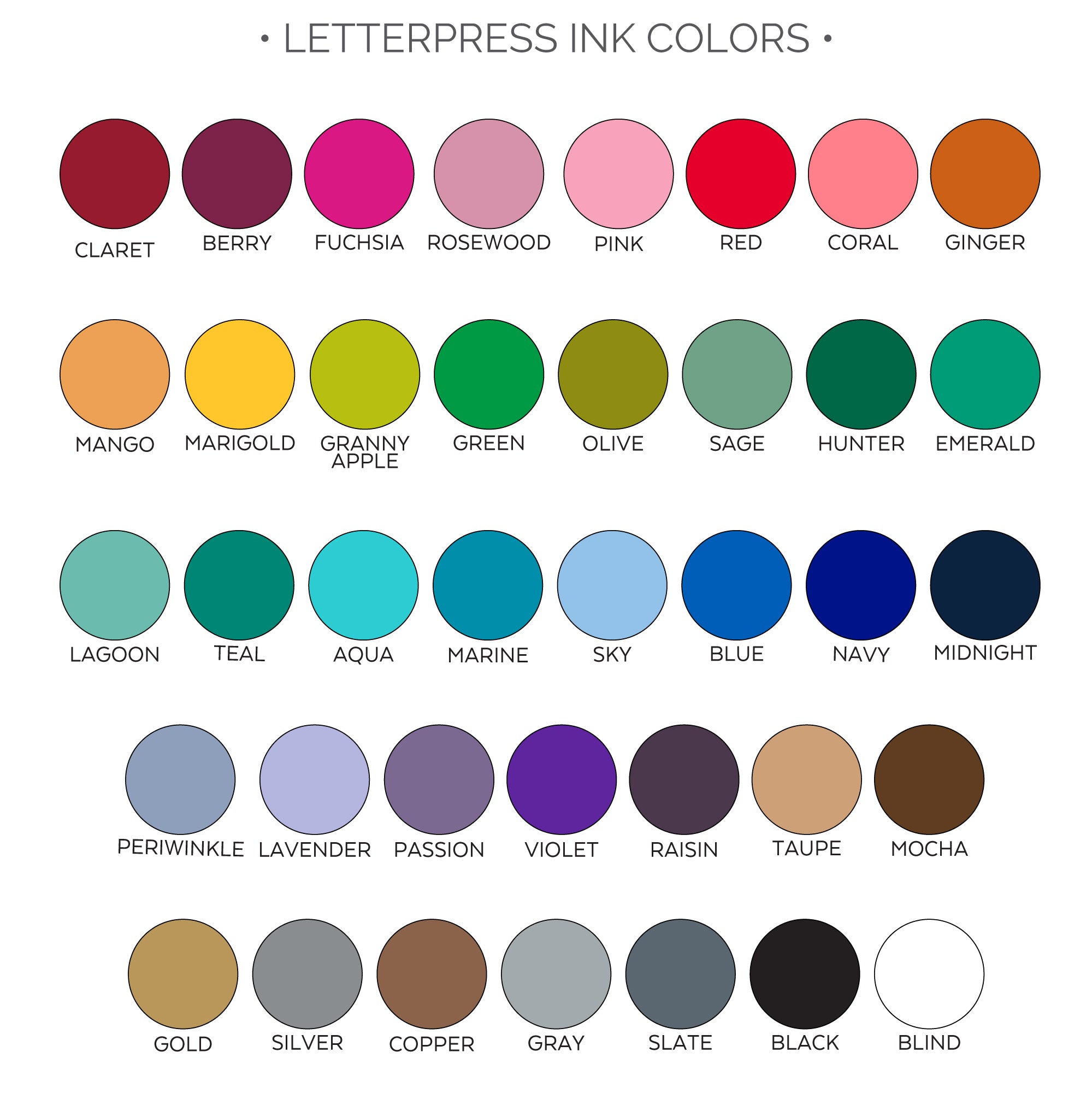 letterpress ink colors