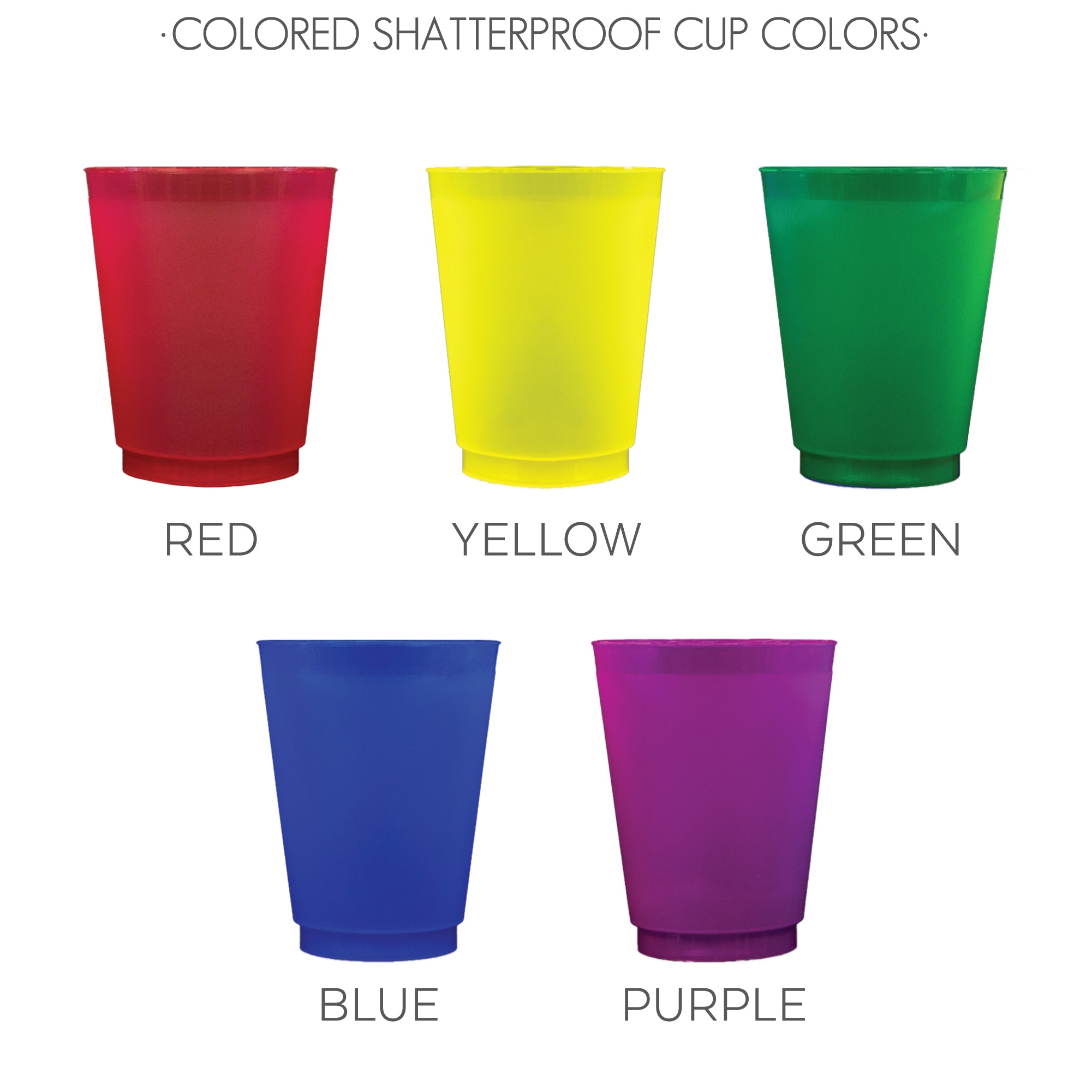 Colored Shatterproof Cup Colors