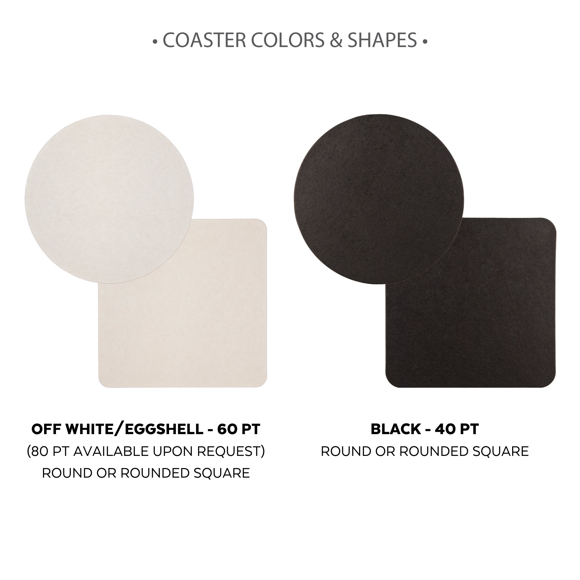 coaster shapes and colors