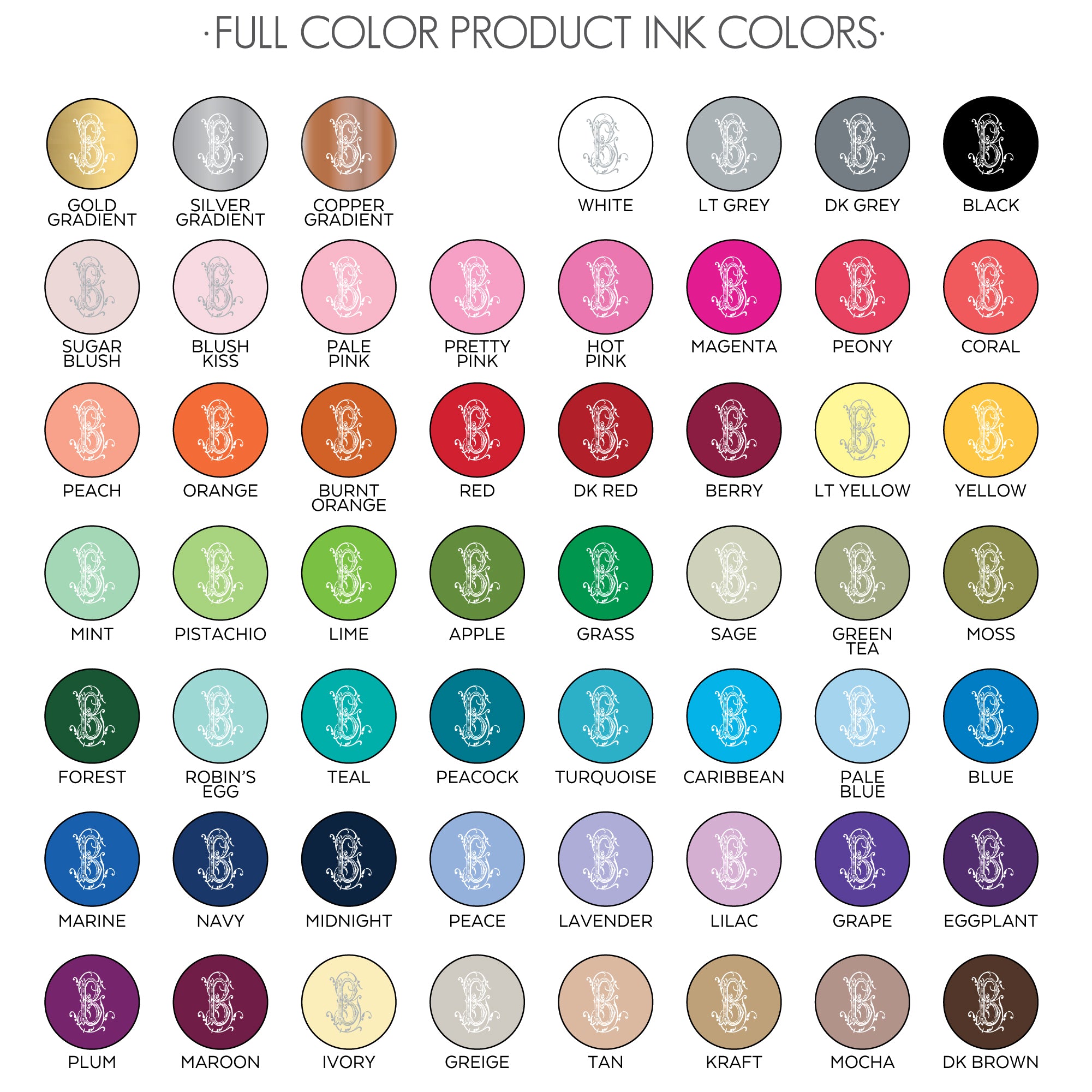 full color ink sheet