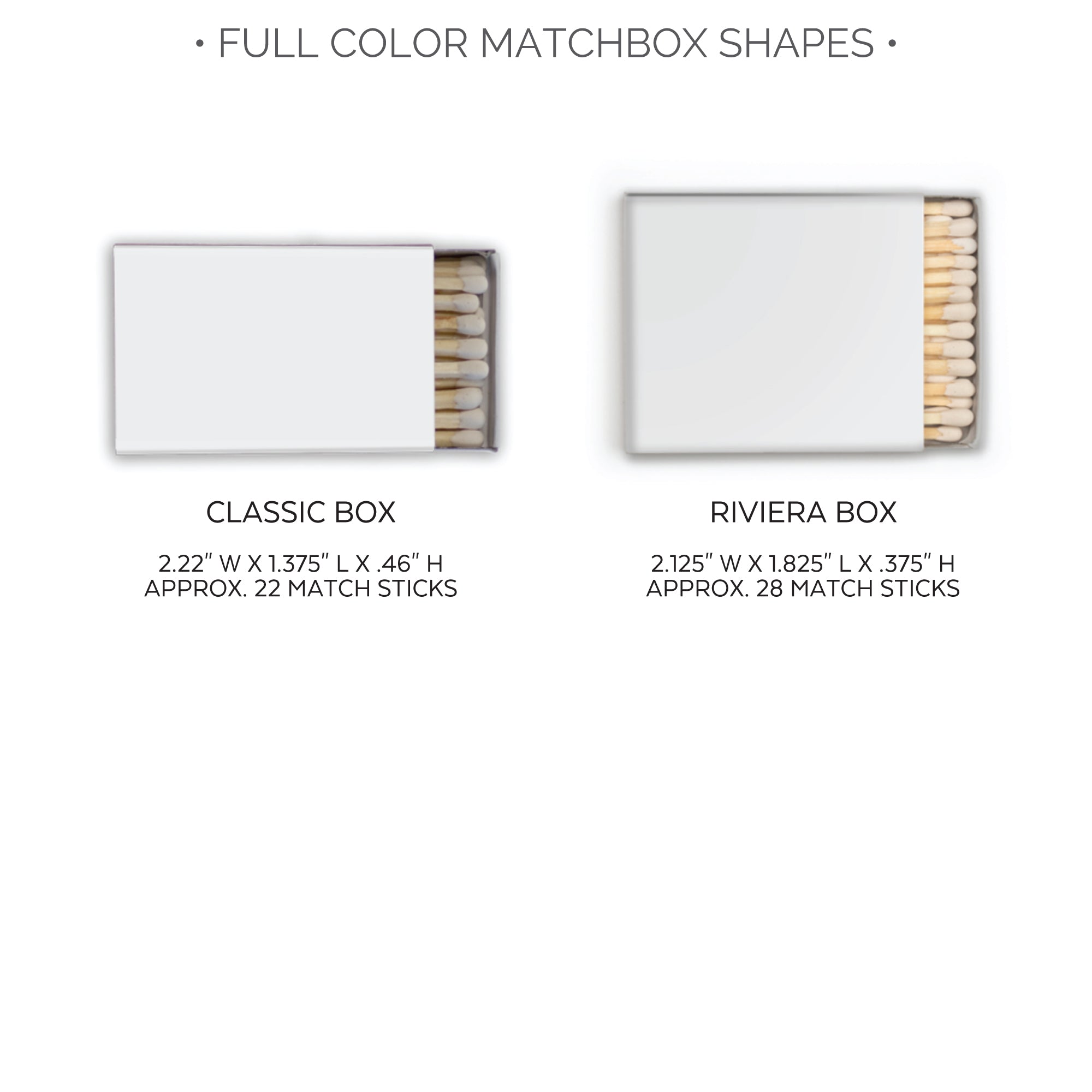 full color matchbox shapes