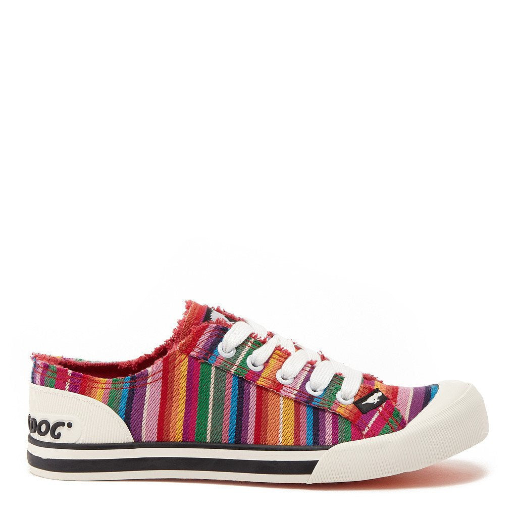 Jazzin Red Multi Stripe Trainer 