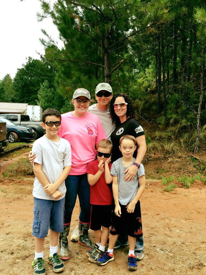 Sponsored woman shooter with family