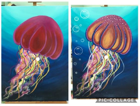 Easy jellyfish painting