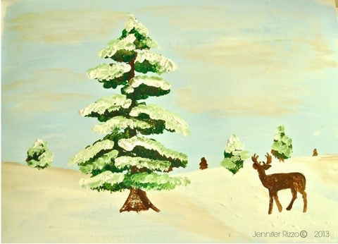 Easy canvas of a winter scene