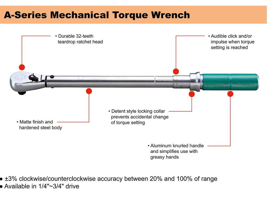 Sata 96312 Torque Wrench 40-200Nm, 1/2