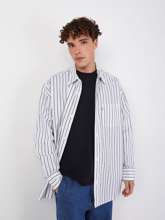 Slouchy Pocket Stripe Shirt