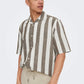 Tes Relax Cotton Slub Stripe Shortsleeve Shirt