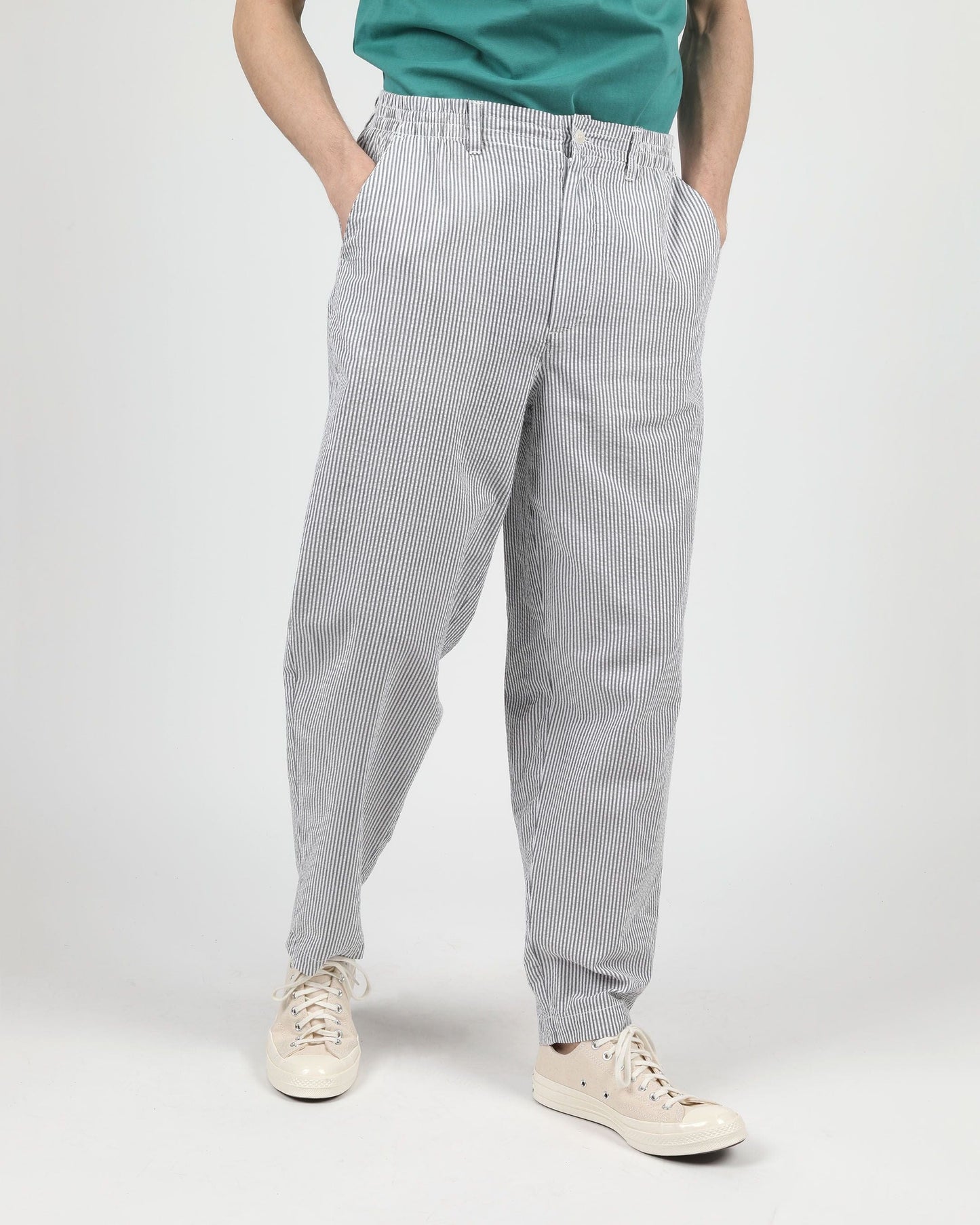 WEMOTO Grover Seersucker Elasticated Wide Leg Pants