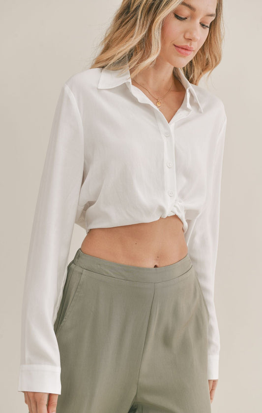 Elisha Button Down Crop Top