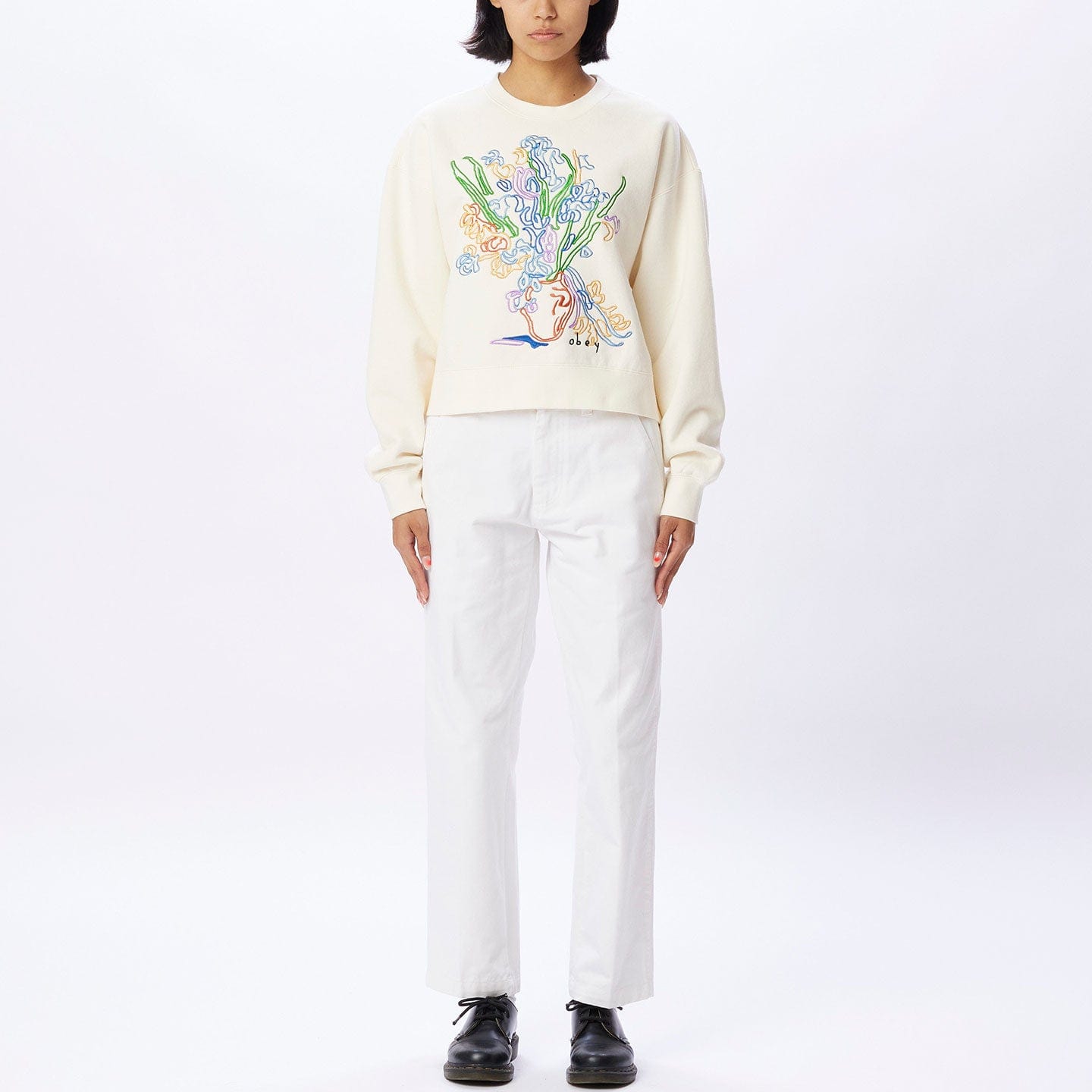 Still Life Vase Cropped Sweater