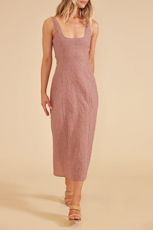 Audie Check Midi Dress