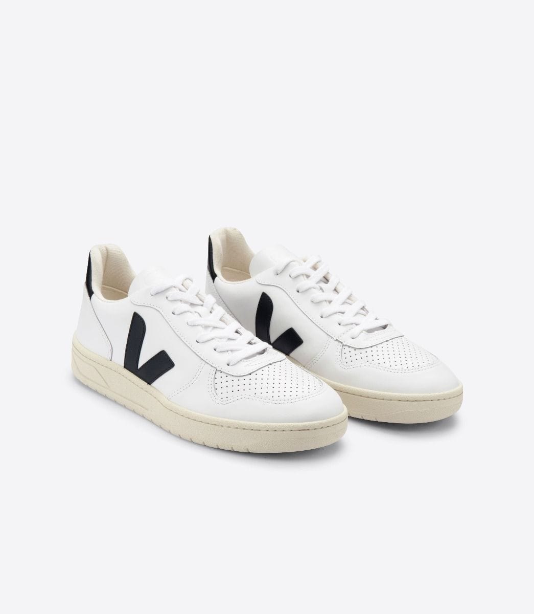 V10 Leather Sneaker - White Black