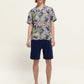 Printed Indigo Short Sleeve Hawaii Shirt