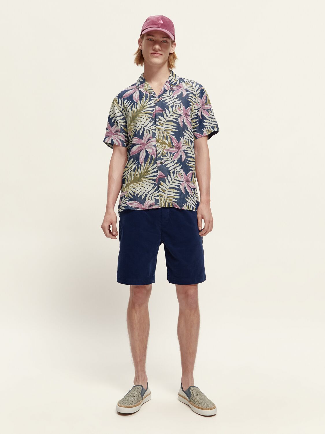 Printed Indigo Short Sleeve Hawaii Shirt