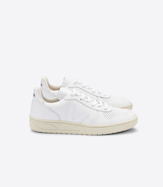 V10 Leather Sneaker - White