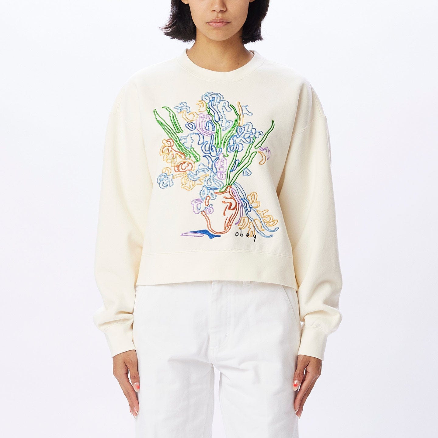 Still Life Vase Cropped Sweater