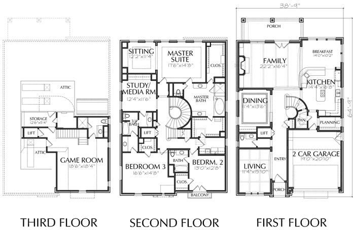 Urban Two Story Home Floor Plans Inner City Narrow Lot Home