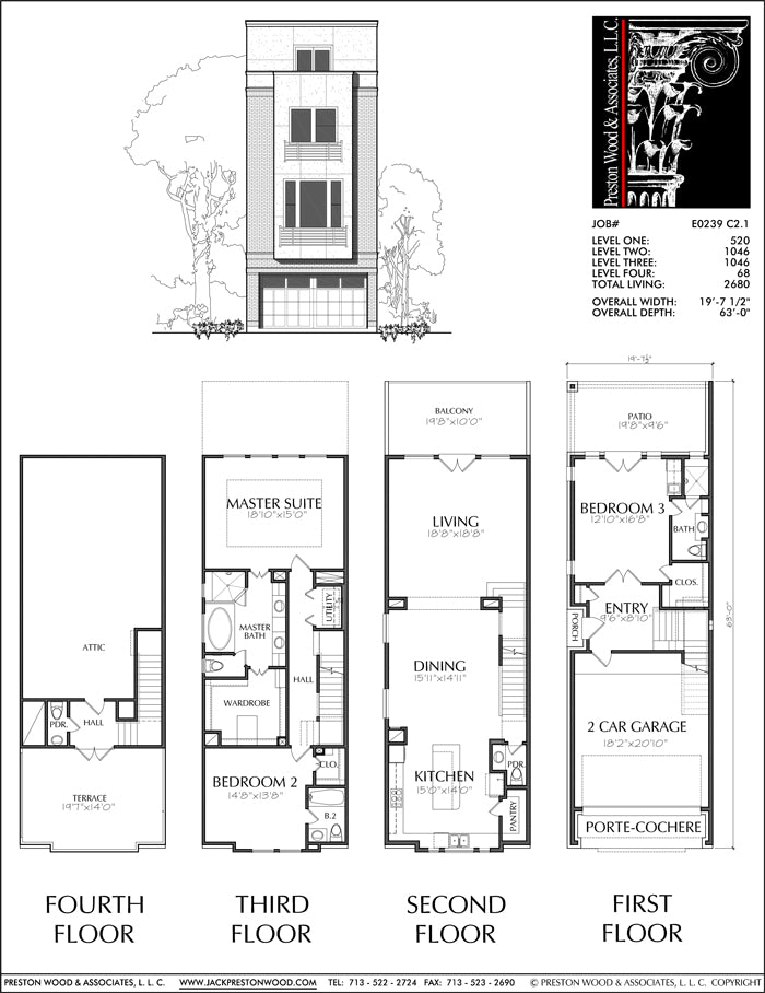 Townhomes, Townhouse Floor Plans, Urban Row House Plan