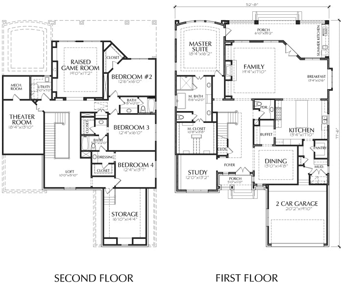 2 Story House Floor Plan With Dimensions Floorplansclick