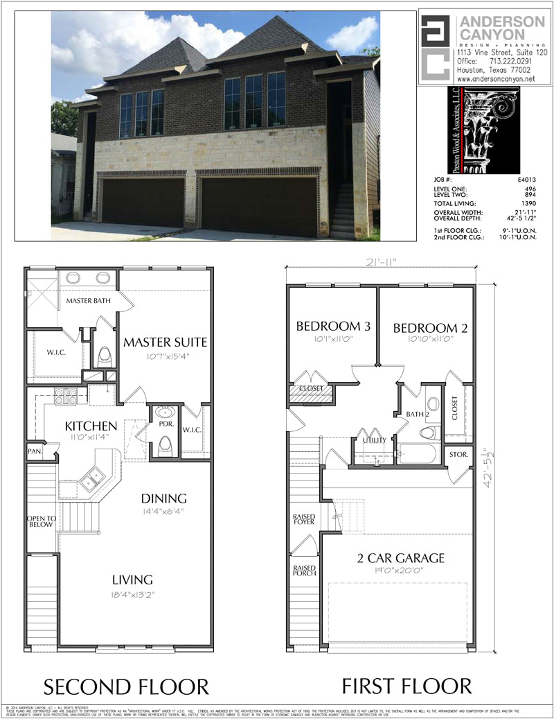 Narrow Townhome Plans Online, Modern Style Homes, Townhouse Design, Ho