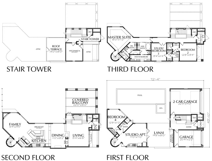 New Floor Plans for 3 Story Homes, Residential House Plan