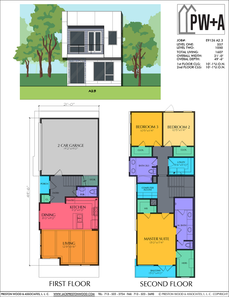 Affordable Two Story Townhouse Plan Preston Wood