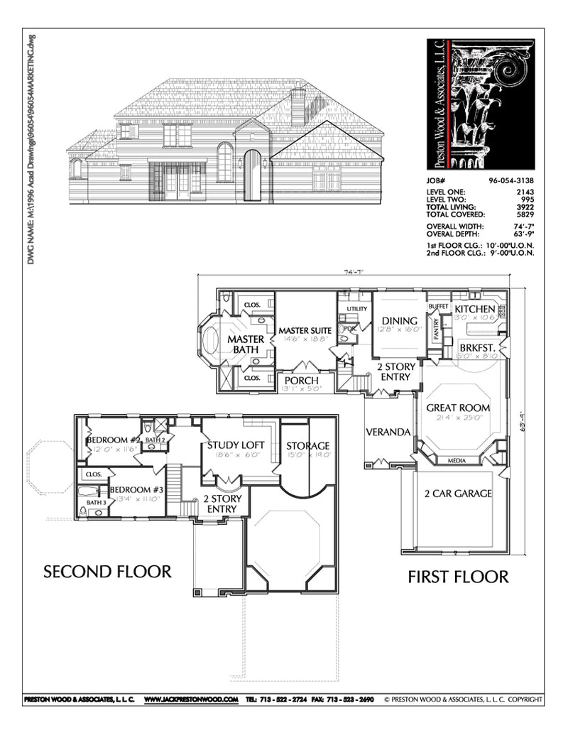 Best 2 Story House Plans Two Story Home Blueprint Layout