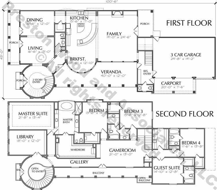 Unique Two Story House Plan, Floor Plans for Large 2 Story