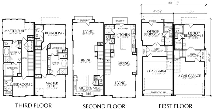 Custom Floor Plans For Townhouses Luxury Town Home Blueprints