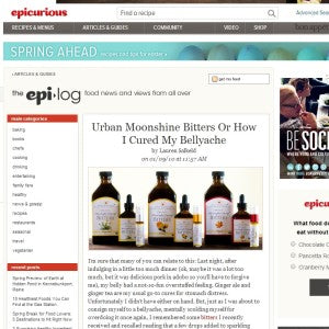 Epicurious - Urban Moonshine Bitters or How I Cured my Bellyache
